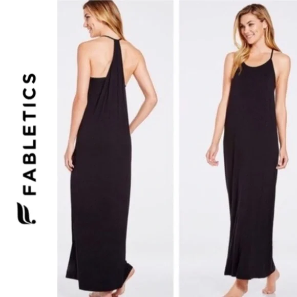 Fabletics | Dresses | Fabletics Soft Stretchy Jersey Neema Strappy Racerback  Maxi Dress Size Small | Poshmark